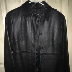 Express Black Leather Jacket Size 3/4
